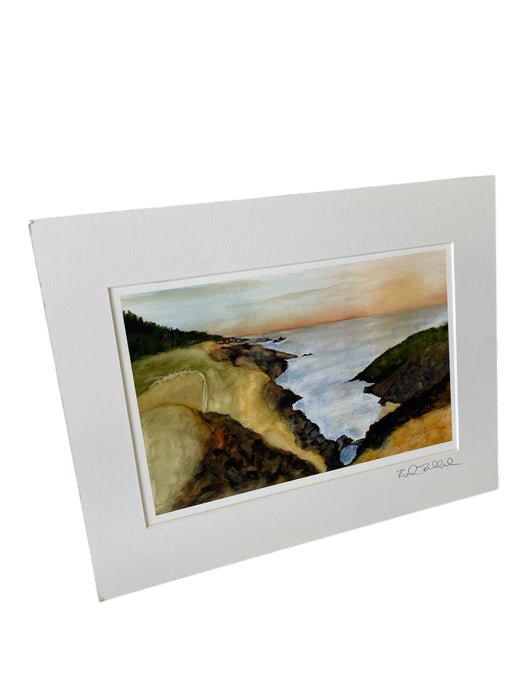 Watercolor Print Coastal Landscape "North of Manzanita" -Signed