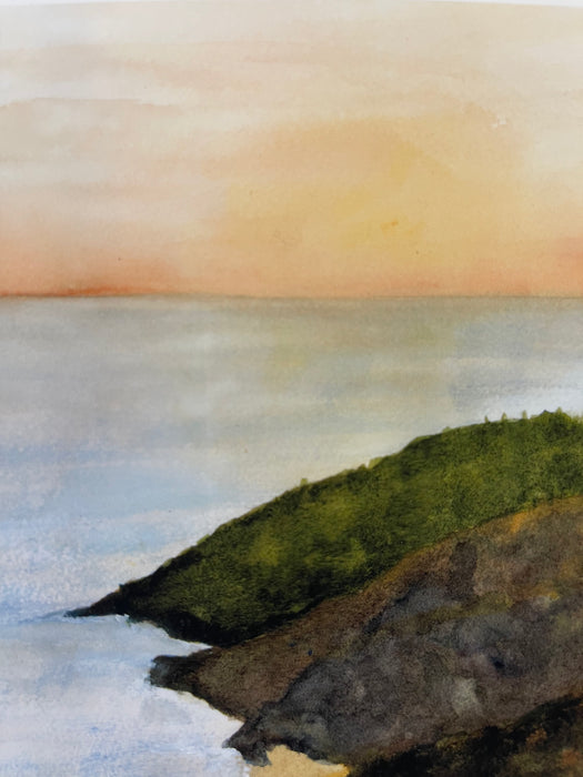 Watercolor Print Coastal Landscape "North of Manzanita" -Signed