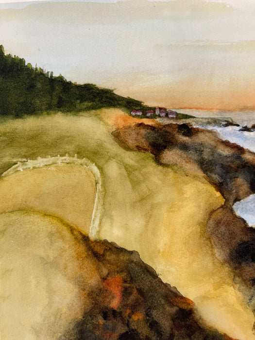 Watercolor Print Coastal Landscape "North of Manzanita" -Signed