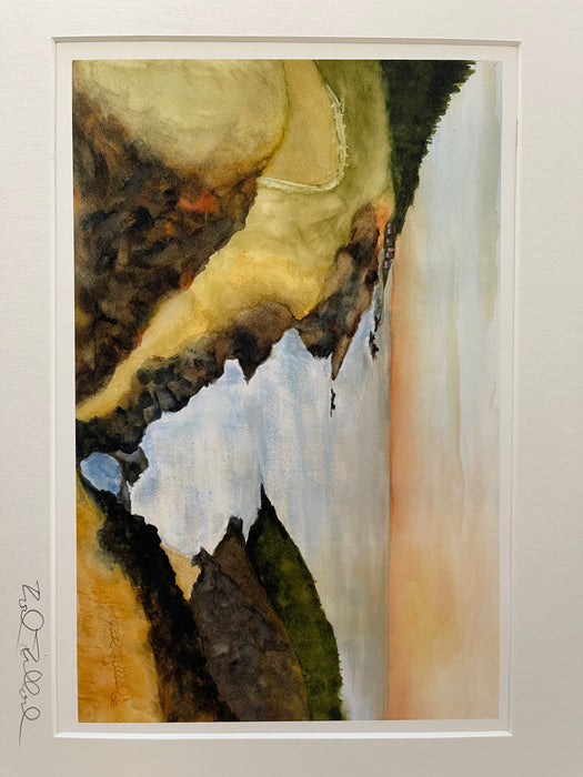 Watercolor Print Coastal Landscape "North of Manzanita" -Signed