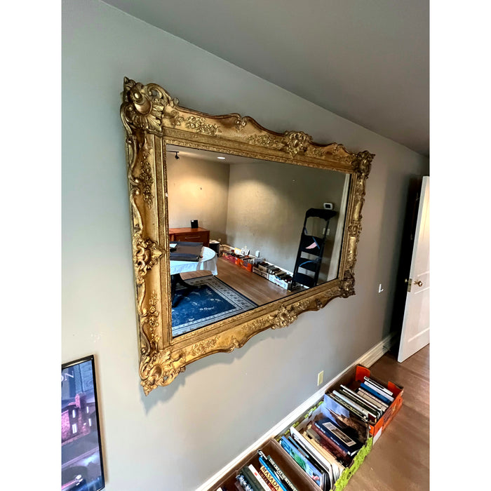 19th Century Rectangular French Napoleon III Giltwood Mirror