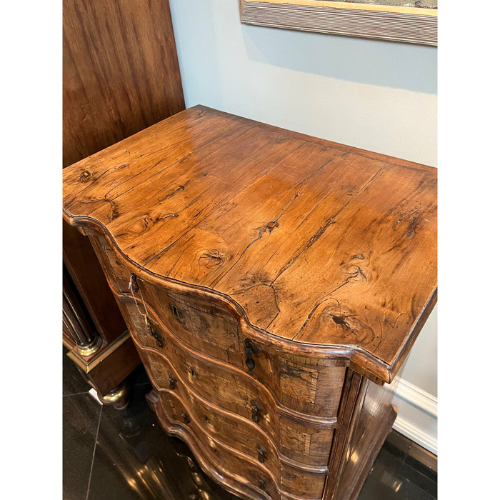 Antique 1850s Italian Baroque Walnut Burl Wood Foyer Or Living Room Side End-table Set (Available for Online Purchase Only)