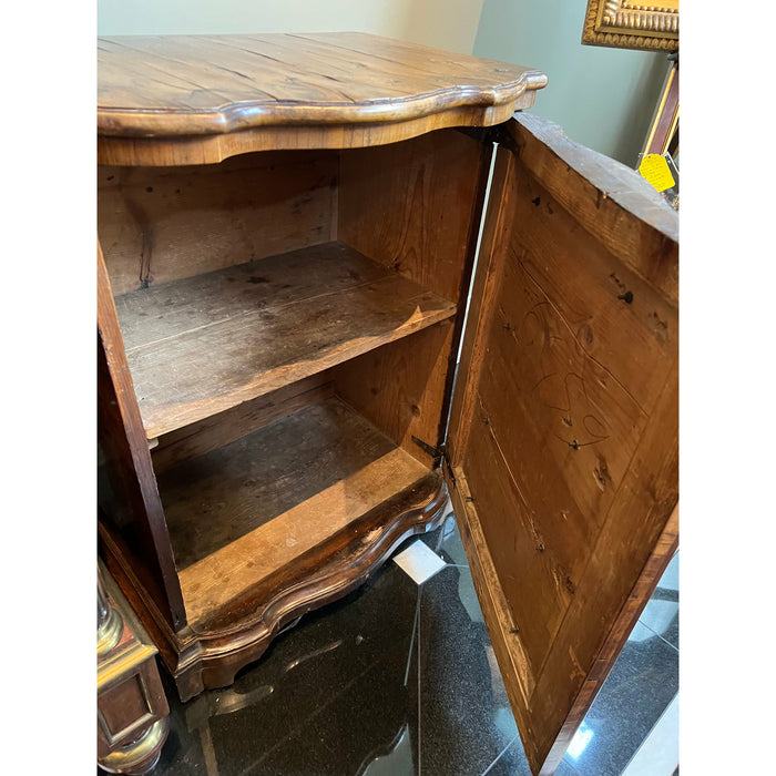 Antique 1850s Italian Baroque Walnut Burl Wood Foyer Or Living Room Side End-table Set (Available for Online Purchase Only)