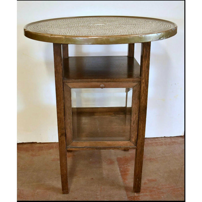 Antique Arts And Crafts Brass Top Display Table (Available by Online Purchase Only)