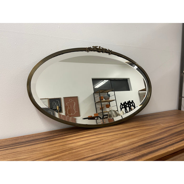 Antique Metal Oval Wall Mirror