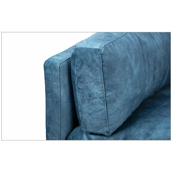 Brand New Modern Sofa/ Couch in Denim Blue Velvet Upholstery Solid Wood Frame