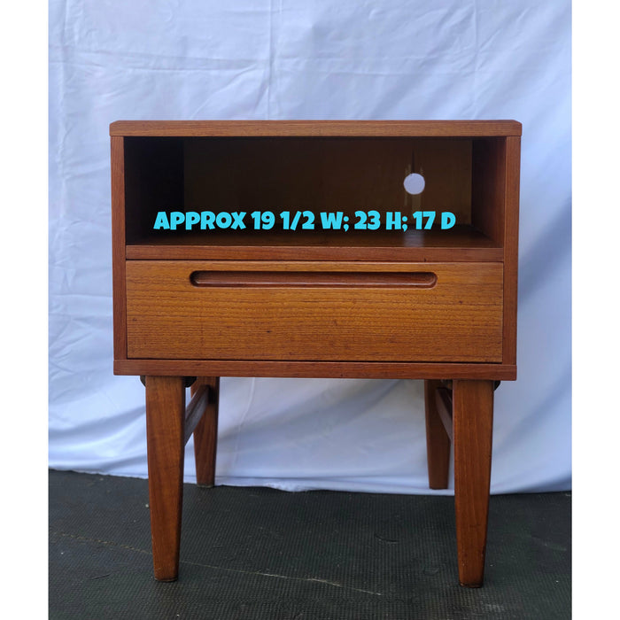Danish Mid Century Modern Teak Night Stand Side Table