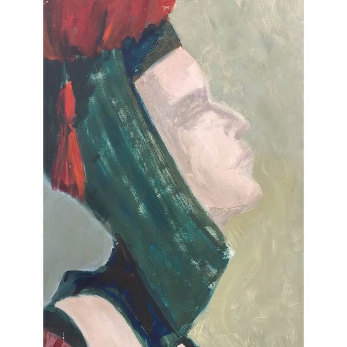 Portrait of a Woman from the Medieval age by Olga Prell Abstract Painting on Board