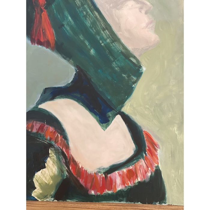 Portrait of a Woman from the Medieval age by Olga Prell Abstract Painting on Board