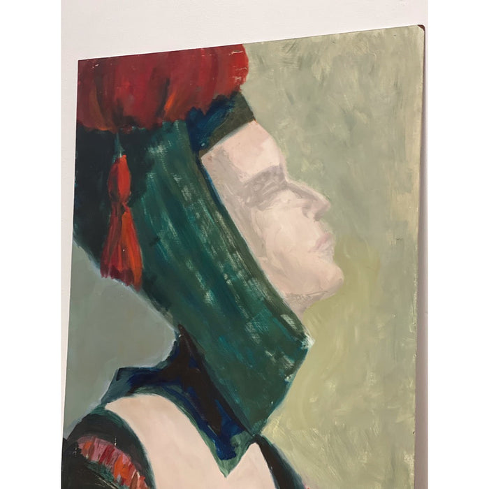 Portrait of a Woman from the Medieval age by Olga Prell Abstract Painting on Board