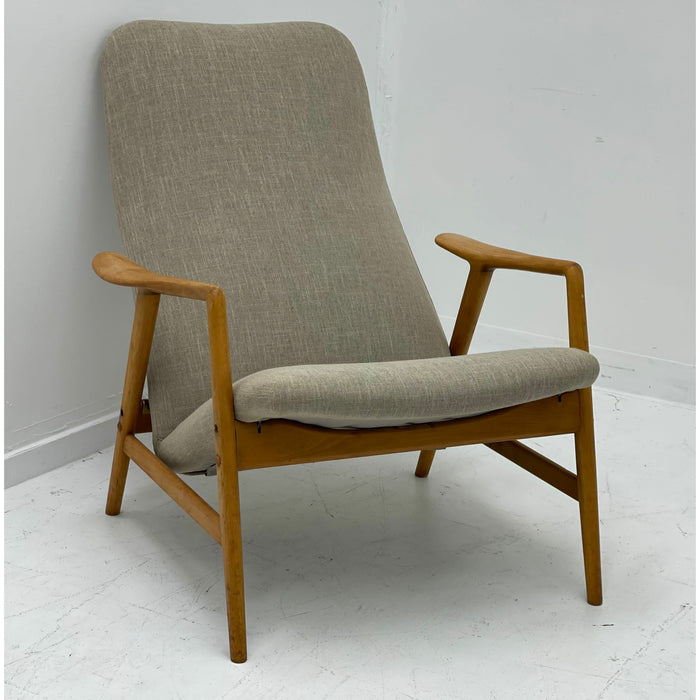 Reupholstered Danish Modern Lounge Chair with Recline (Available for Online Purchase Only)