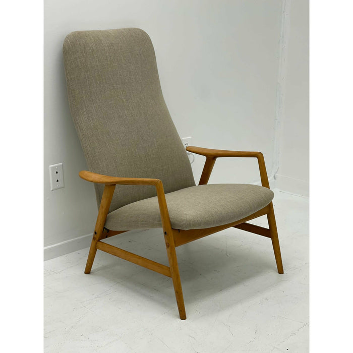 Reupholstered Danish Modern Lounge Chair with Recline (Available for Online Purchase Only)