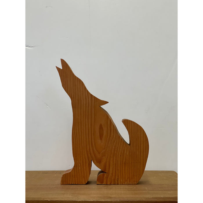 Rustic Wooden Carved Howling Animal