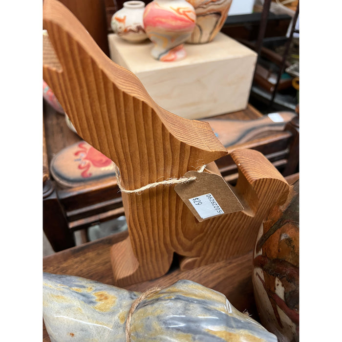 Rustic Wooden Carved Howling Animal