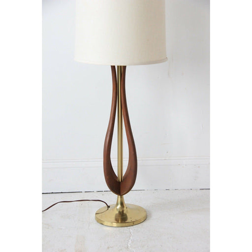 Tall Vintage Mid Century Lamp Bentwood Details
