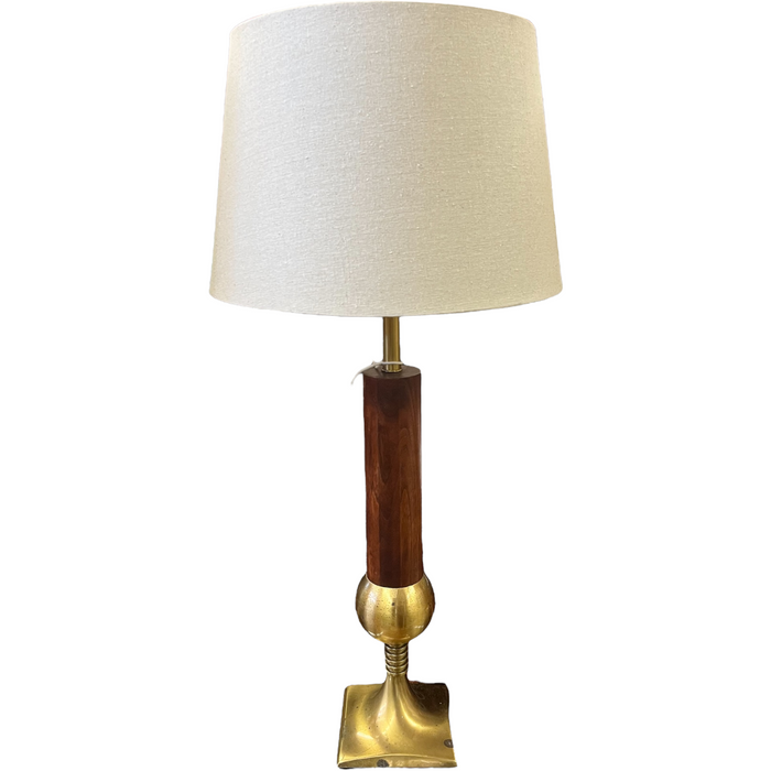 Tall Vintage Mid Century Lamp Shade Brass Accents
