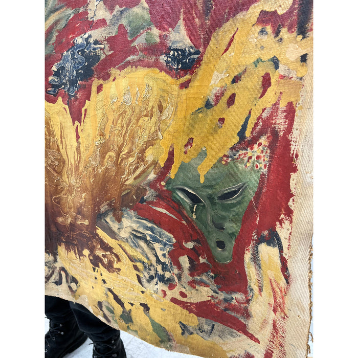 Vintage Abstract Painting On Canvas