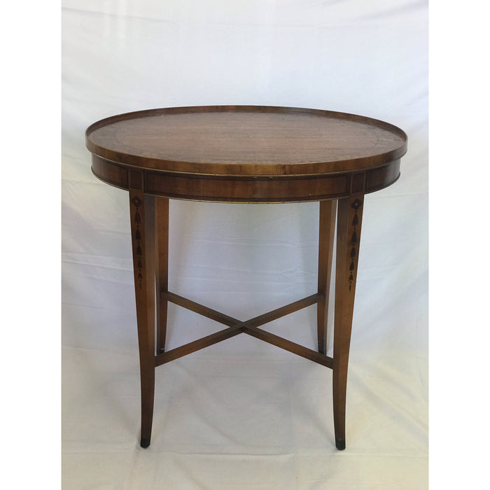 Vintage Demilune Round Table w/ Inlay Detail on Legs( Available by online purchase only)