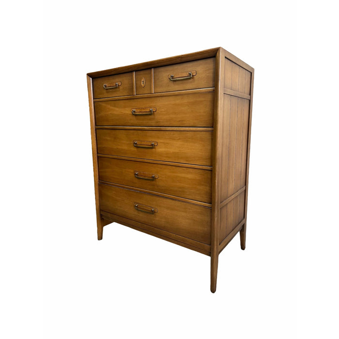 Vintage Drexel Solid Pecan Mid Century Modern Dresser Designed by James Bouffard