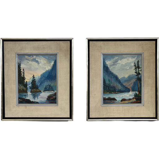 Vintage Framed Art Set Of Two
