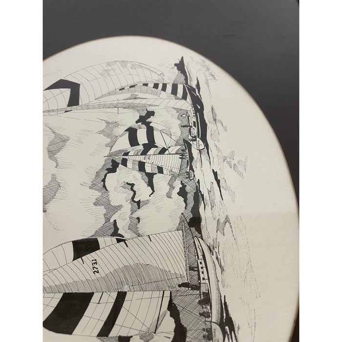 Vintage Framed Drawing Signed