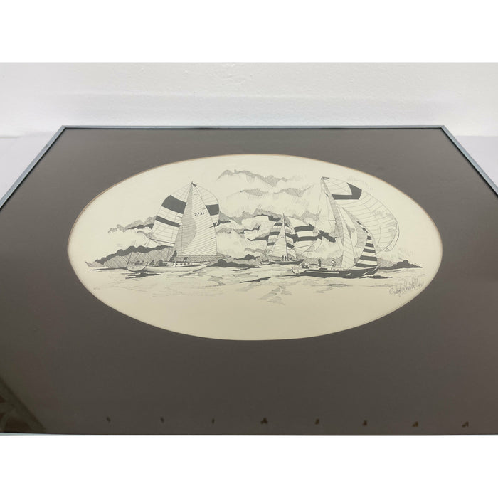 Vintage Framed Drawing Signed