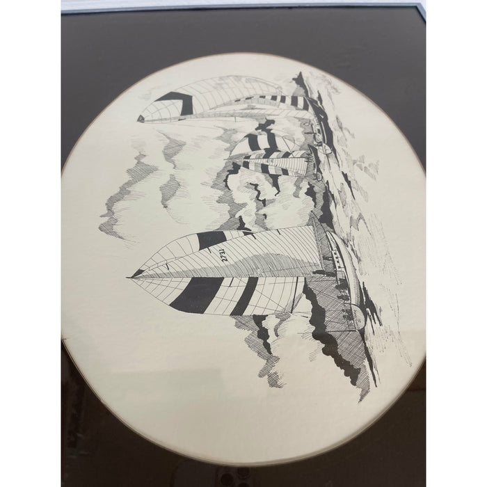 Vintage Framed Drawing Signed