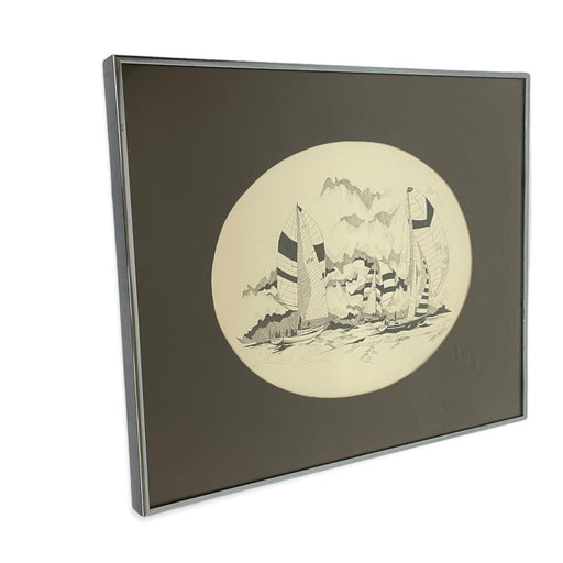 Vintage Framed Drawing Signed