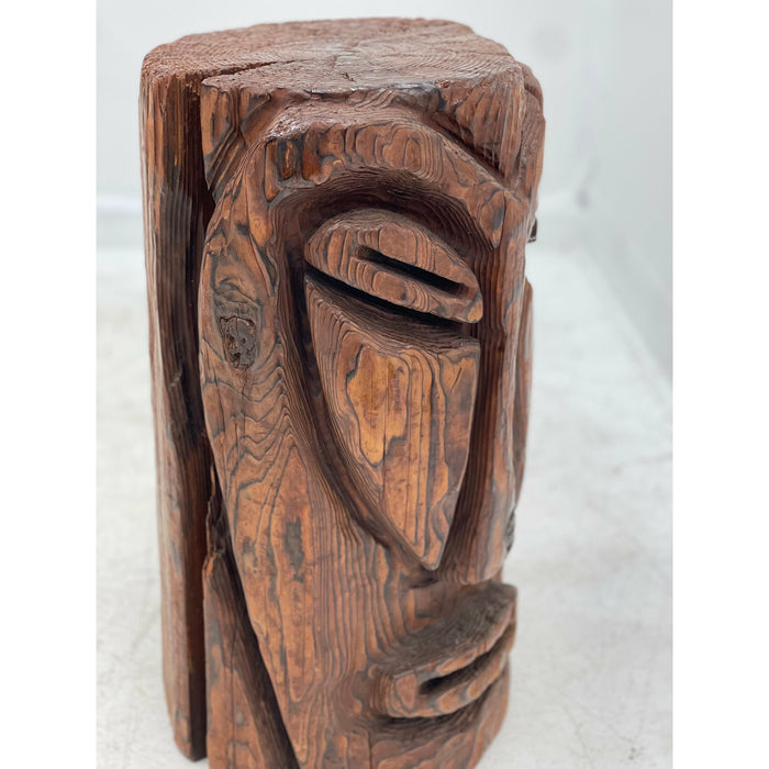 Vintage Hand Carved Wooden Plant Stand Table