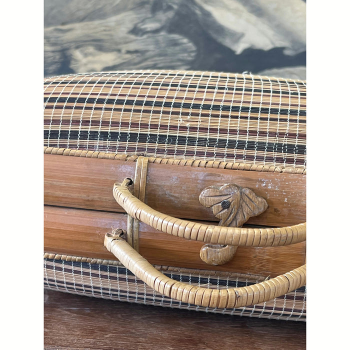Vintage Handmade Bamboo Suitcase