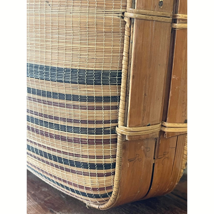 Vintage Handmade Bamboo Suitcase