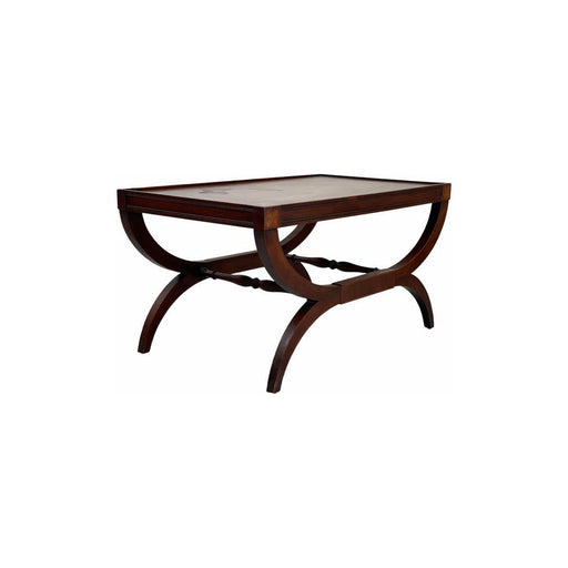 Vintage Mahogany Tray-Top coffee Table with Curved X-Base Legs – Neoclassical Regency Style coffee Table