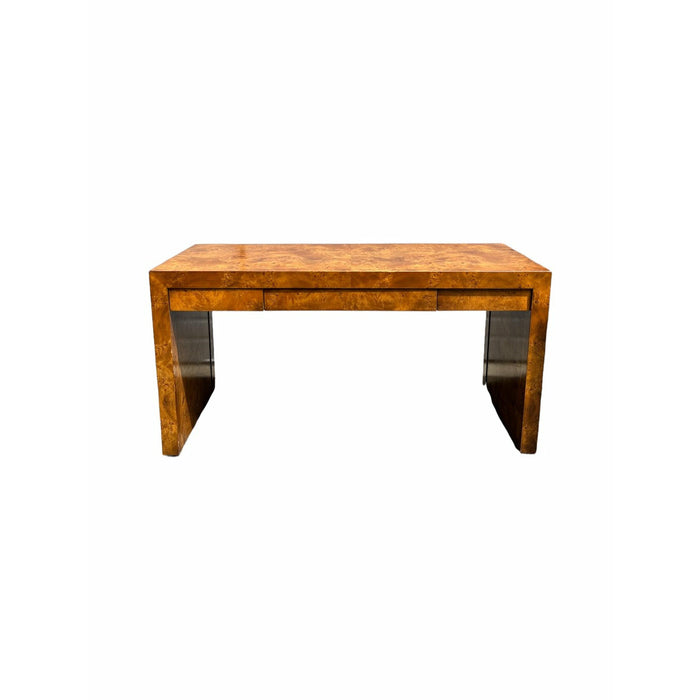 Vintage Mid Century Modern Desk Table by Hekman Furniture Parson Design 3 - Drawer Finished Back (Available for Online Purchase Only)