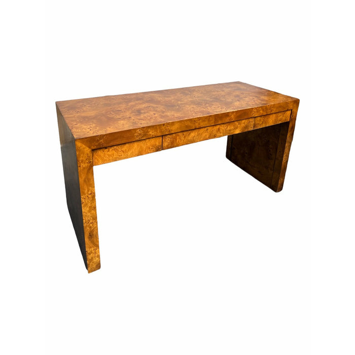 Vintage Mid Century Modern Desk Table by Hekman Furniture Parson Design 3 - Drawer Finished Back (Available for Online Purchase Only)