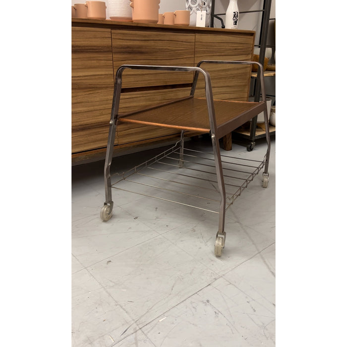 Vintage Mid Century Modern Rolling Accent Table