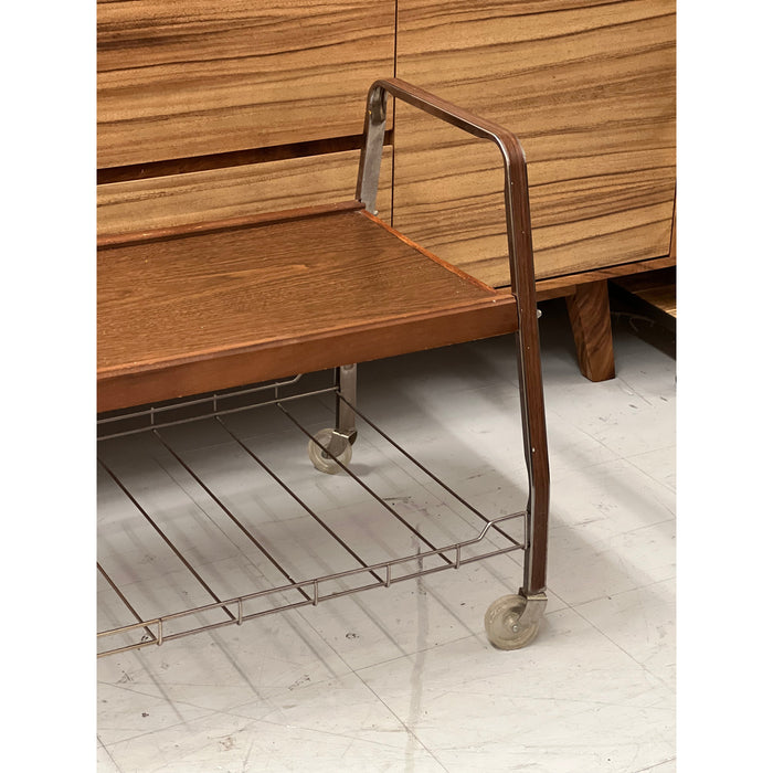 Vintage Mid Century Modern Rolling Accent Table