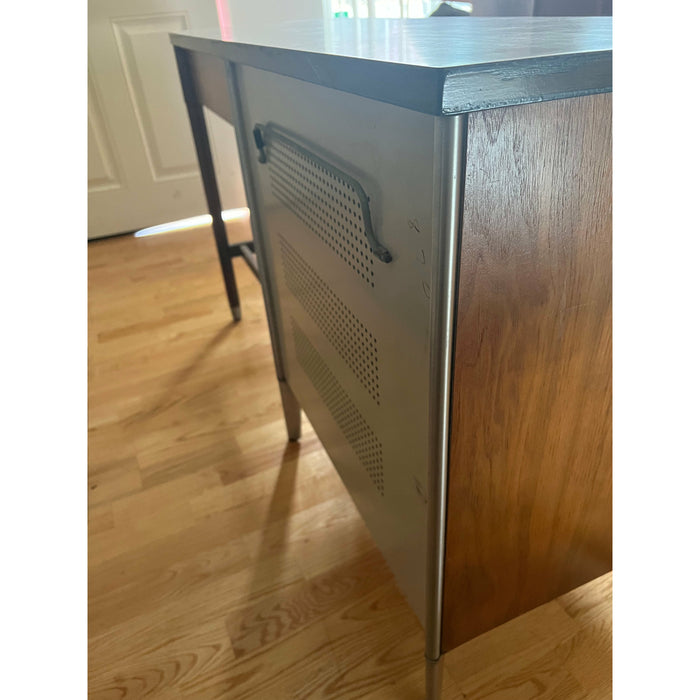 Vintage Raymond Loewy Mid Century Modern Industrial walnut Aluminum writing Desk (Available by Online Purchase Only)