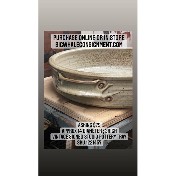 Vintage Signed Studio pottery Tray