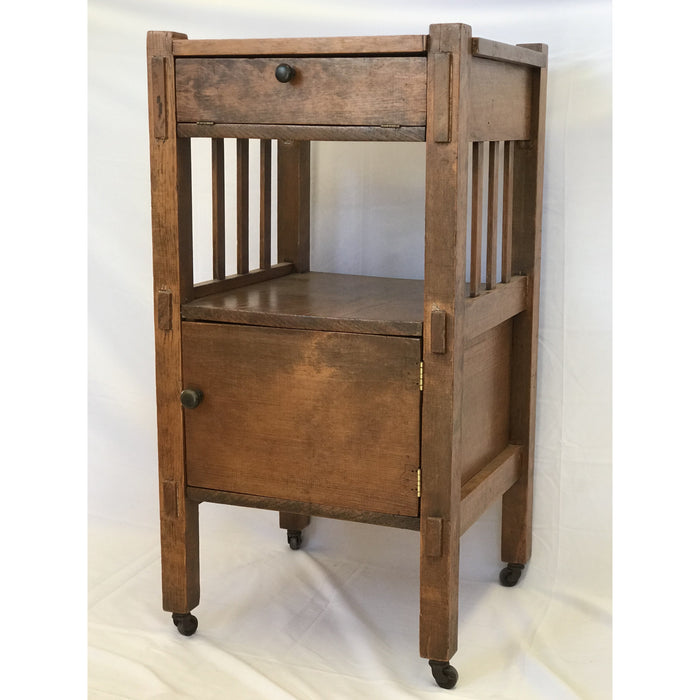 Vintage Solid Wood Arts and Crafts Mission Style Accent Side Table