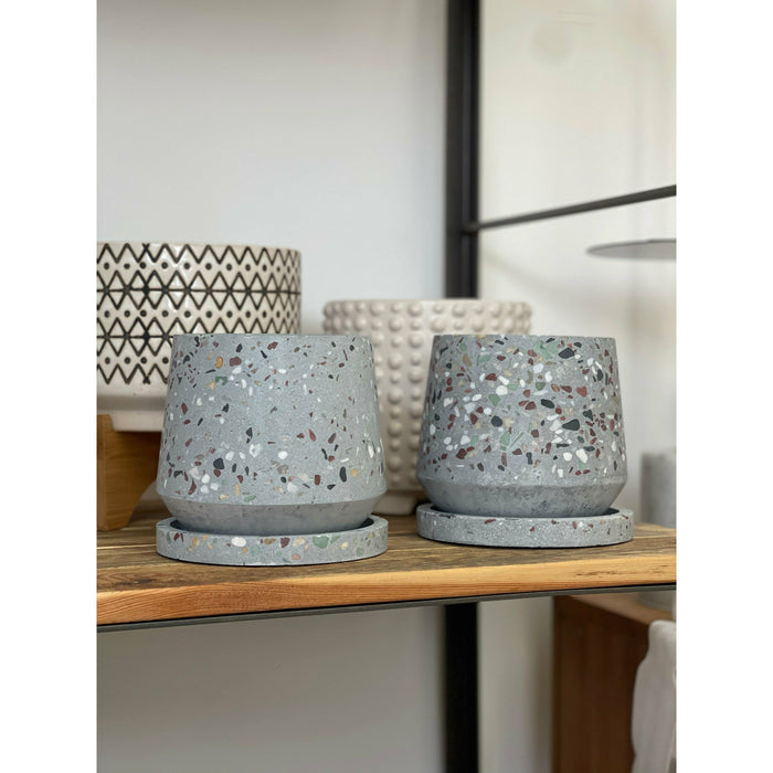 Speckled Stone Color Pot and Tray