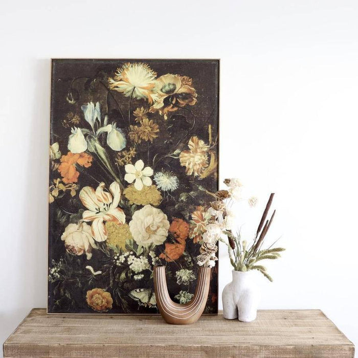 Floral Canvas Art Print Wood Frame