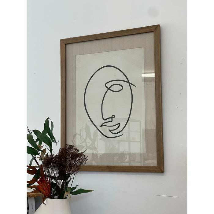 Line Drawing Framed Face Print