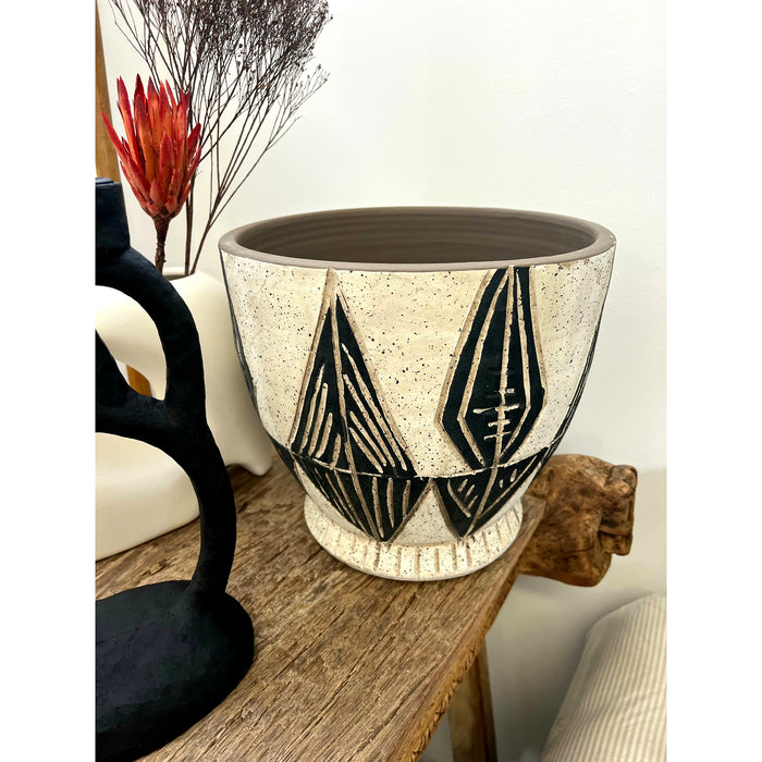 Modern Planter with Painted Details