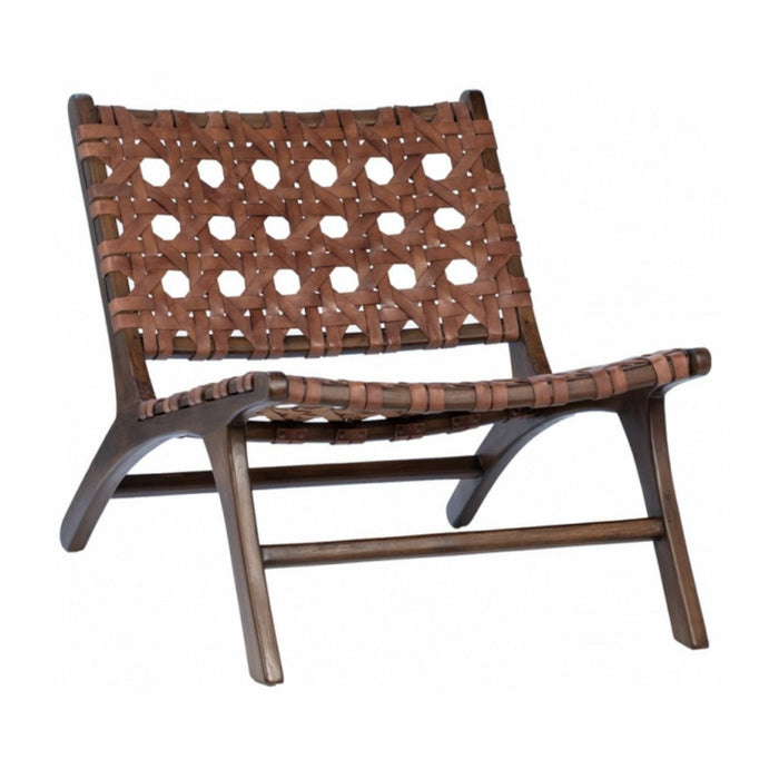 Full Grain Leather Teak Wood Frame Chair (Available by Online Purchase Only)
