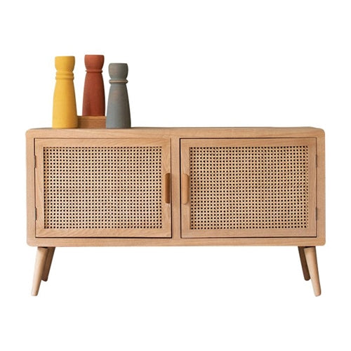 Brand New Modern Media Caned Doors Credenza Cabinet