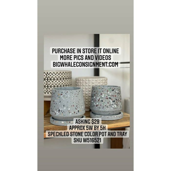 Speckled Stone Color Pot and Tray