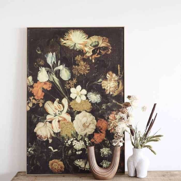 Floral Canvas Art Print Wood Frame