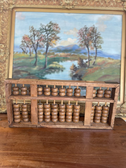 Antique Chinese Wooden Abacus - Primitive Calculator, Estimated 1900