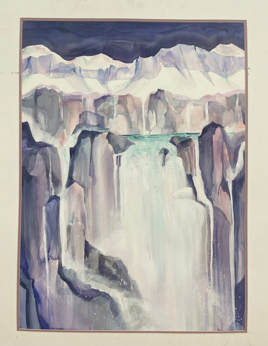 “Glacier” Matted watercolor painting by Marion Adams