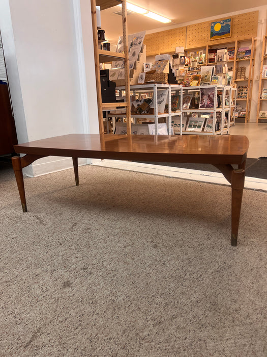 Vintage Mid Century Modern WalnutCoffee Table with Rocket Legs Laminate Top